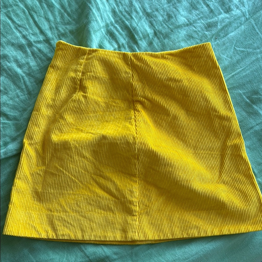 COS Yellow Corduroy Skirt